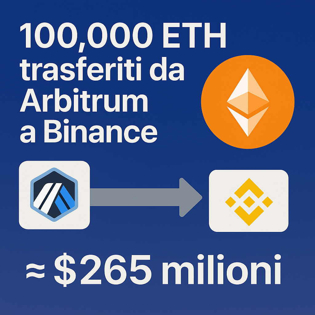 100,000 ETH Trasferiti da Arbitrum a Binance: Cosa Significa per il Mercato?